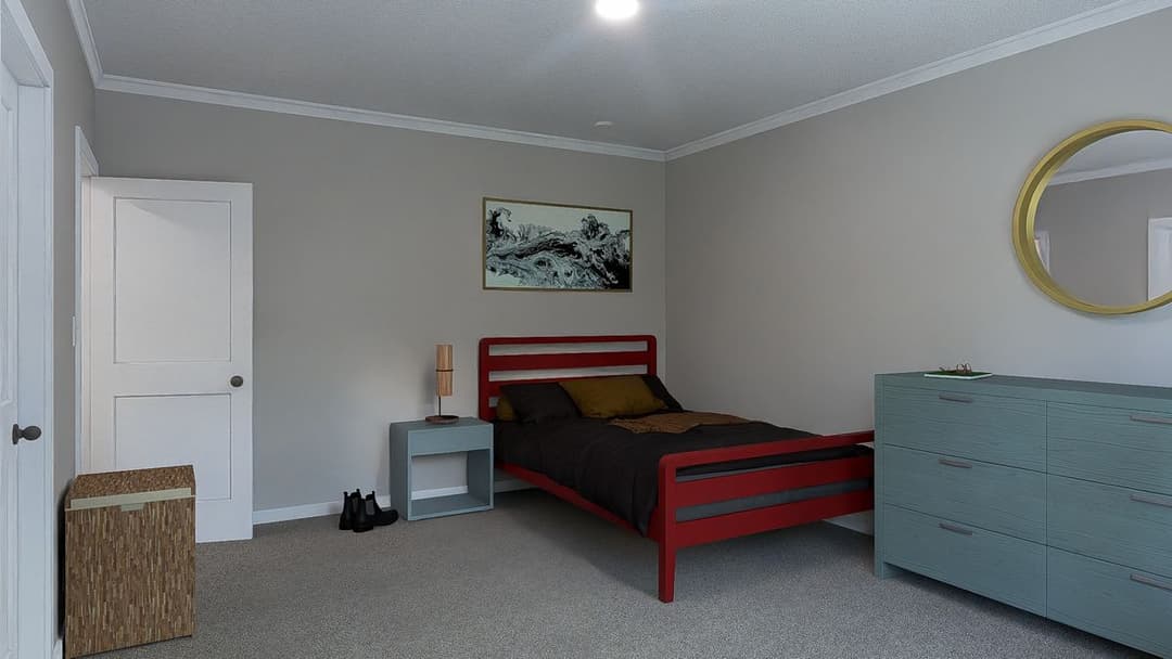 The hexagon bedroom home features