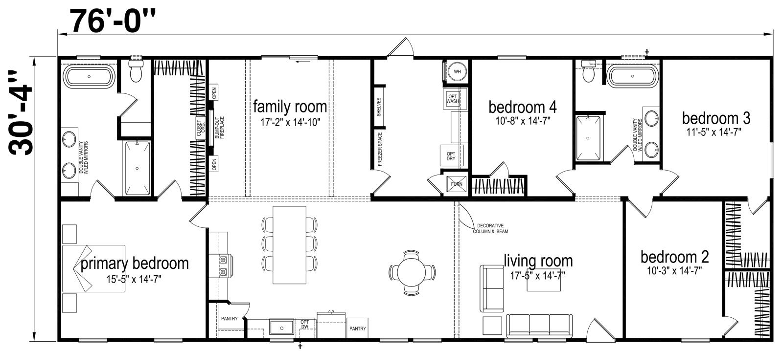 Cedar creek 3276h42106 floor plan home features
